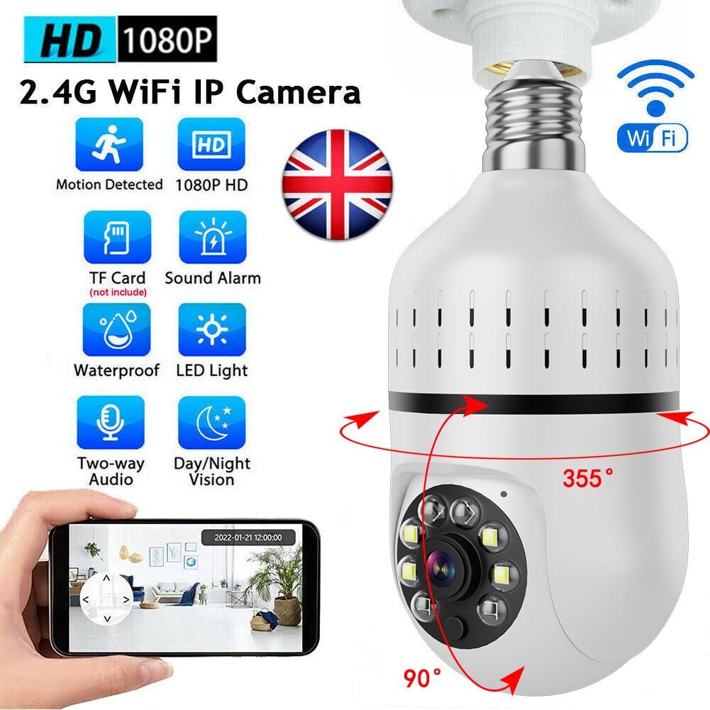 1080P E27 Light Bulb Security Camera: Wi-Fi Night Vision - Click