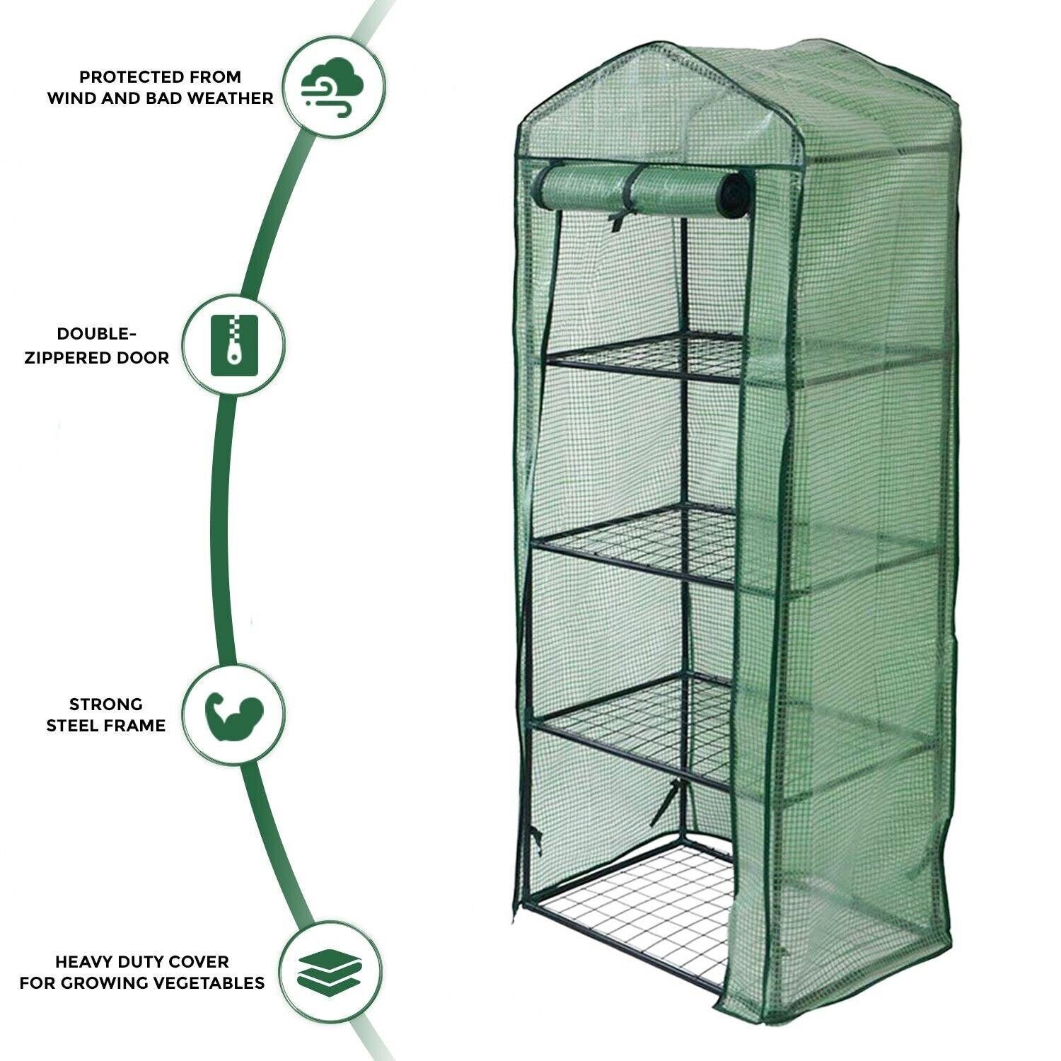 4-Tier Mini Greenhouse: Outdoor Garden Grow House - Click
