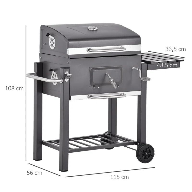 56cm Charcoal BBQ Kettle Grill: Outdoor Barbecue Equipment - Click