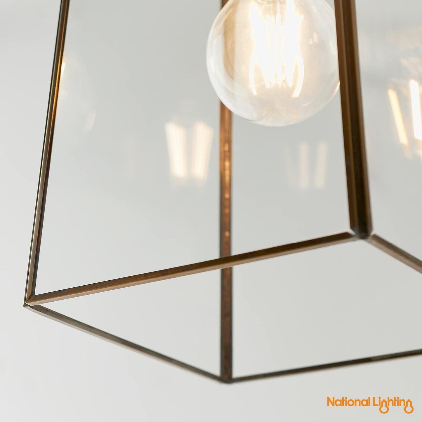 Designer Pendant Ceiling Light - Contemporary Antique Brass Style - Click