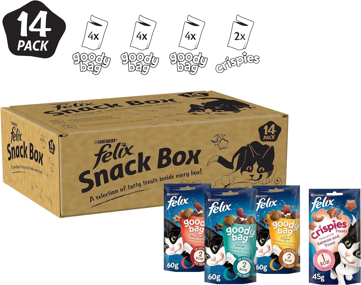 FELIX Variety Pack 810g: Adult Cat Treats - Mixed Snack Box - Click