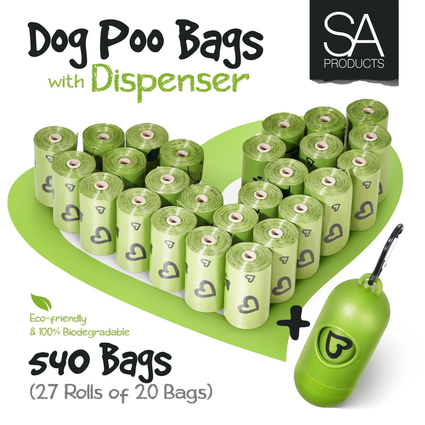 Large Dog Poop Bags - 540 Count: Strong, Eco-Friendly Solution - Click