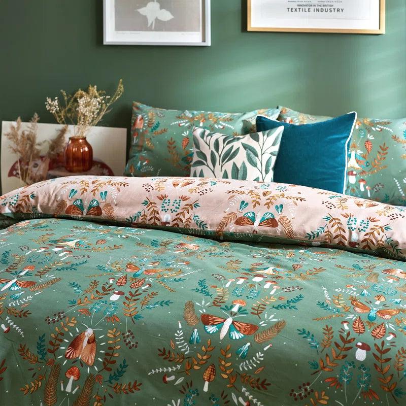 Luna Floral Duvet Cover Set: Cotton Blend, Polyester - Click